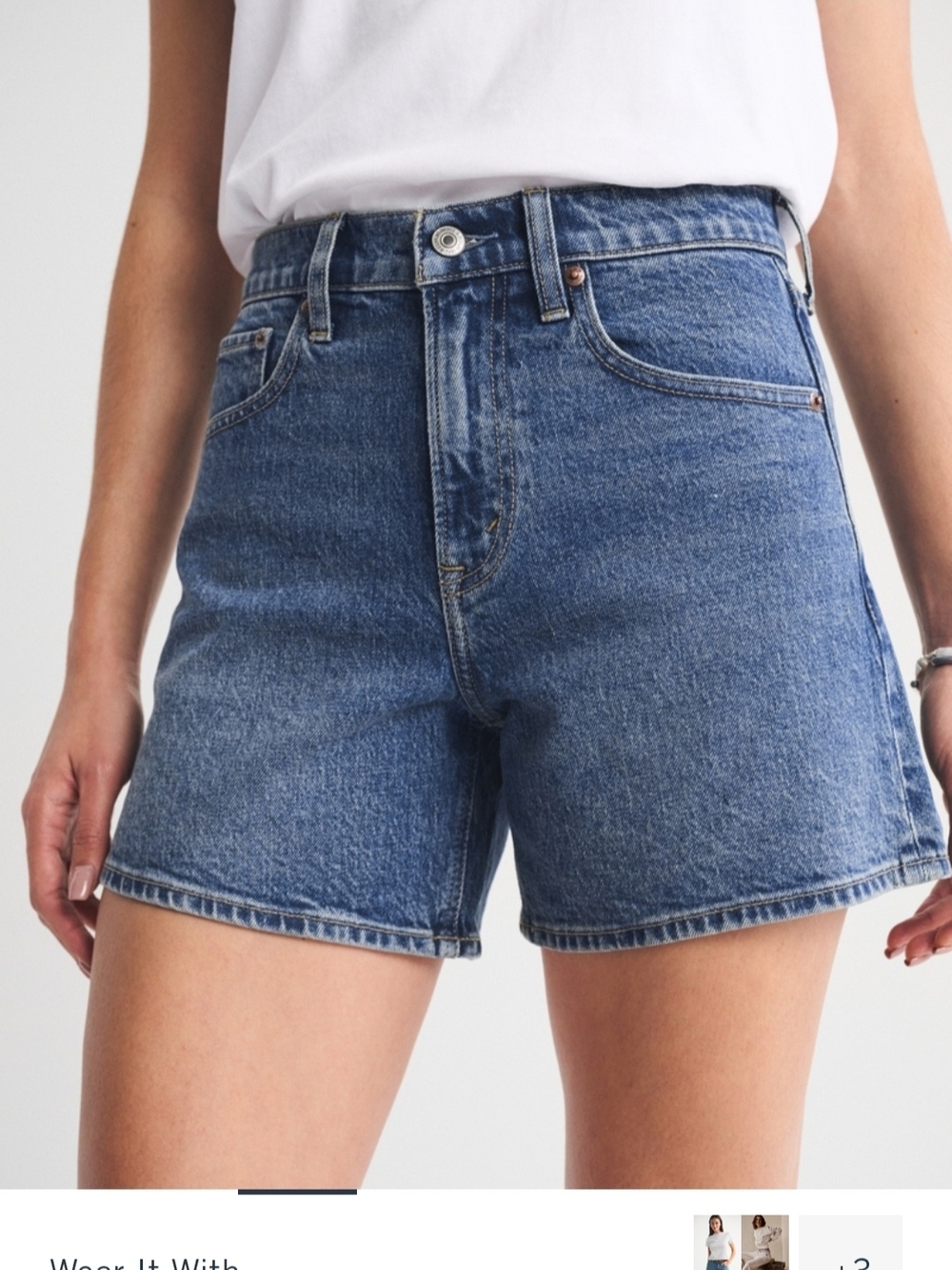 NEW Abercrombie High Rise Dad Shorts Size 29